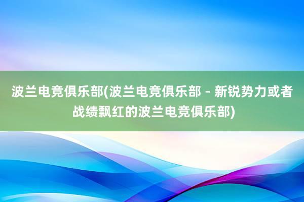 波兰电竞俱乐部(波兰电竞俱乐部 - 新锐势力或者 战绩飘红的波兰电竞俱乐部)