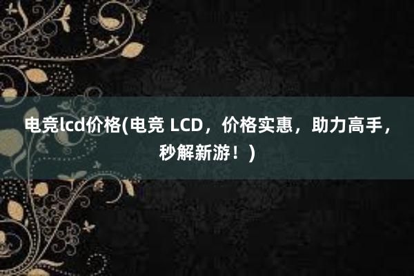 电竞lcd价格(电竞 LCD，价格实惠，助力高手，秒解新游！)