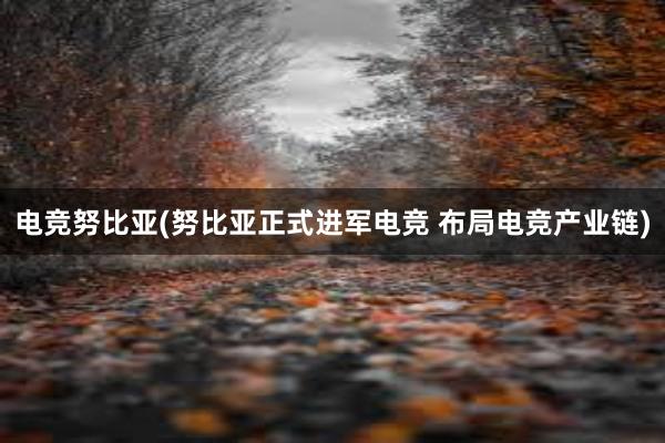 电竞努比亚(努比亚正式进军电竞 布局电竞产业链)